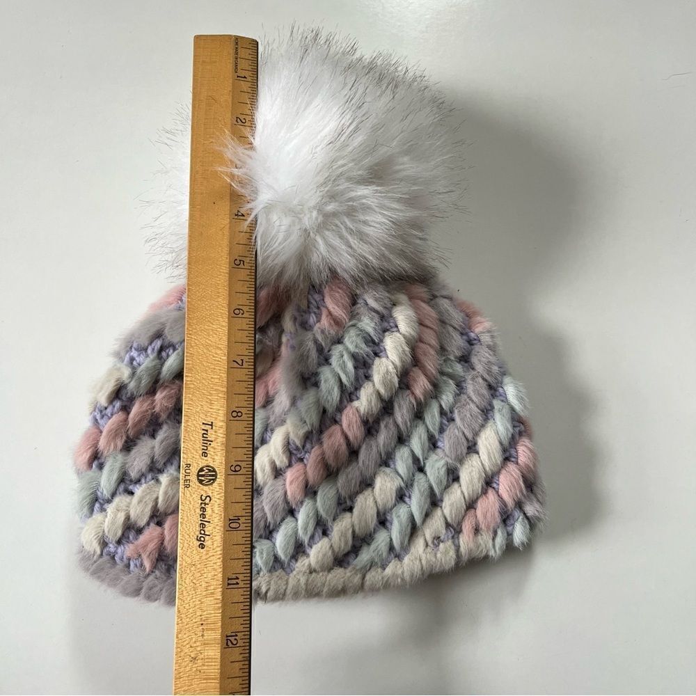 Jocelyn X Terez NY Pineapple Multicolor Knit Faux Fur Hat OS - Picture 7 of 10